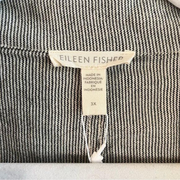 Eileen Fisher Jacket Black & White Stripe Ticking Stripe Jacket Sz 3X NWT Button - Picture 7 of 13
